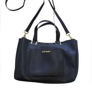Steve Madden Black Shoulder Bag with Gold Hardware. Versatile. Handbag.